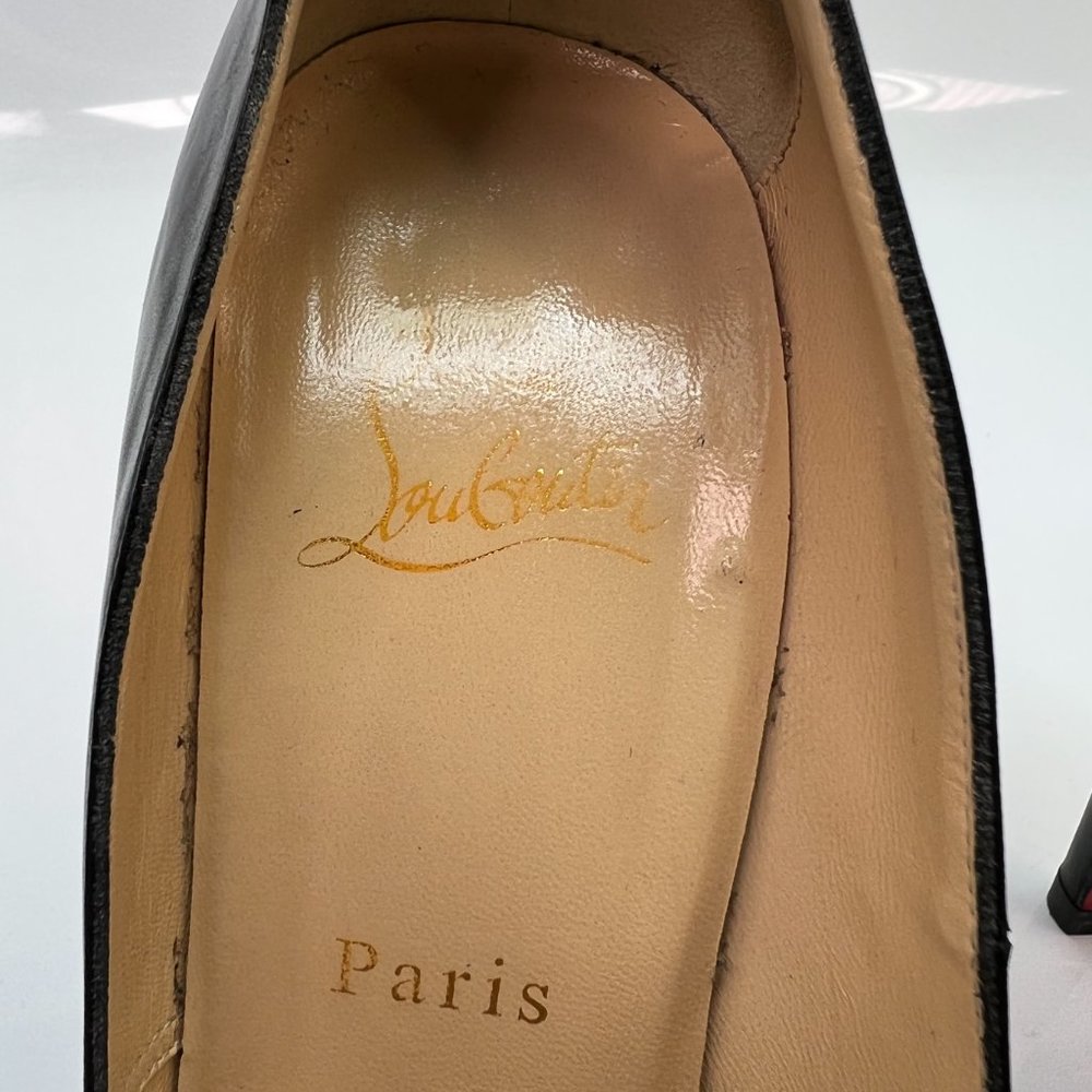 🔥🌹SUMMER SALE☀️📛NO OFFERS🔆Christian Louboutin Bianca 140 Black Pumps 37 - Picture 4 of 9